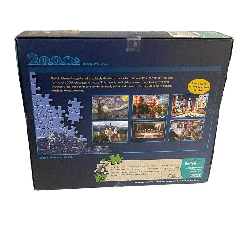 2000pc THE STARRY NIGHT JIGSAW PUZZLE Vincent Van Gogh Buffalo Games Complete
